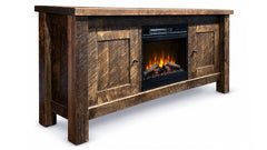 Conroe Solid Wood TV Stand with Fireplace | Made in USA | Gallery Furniture