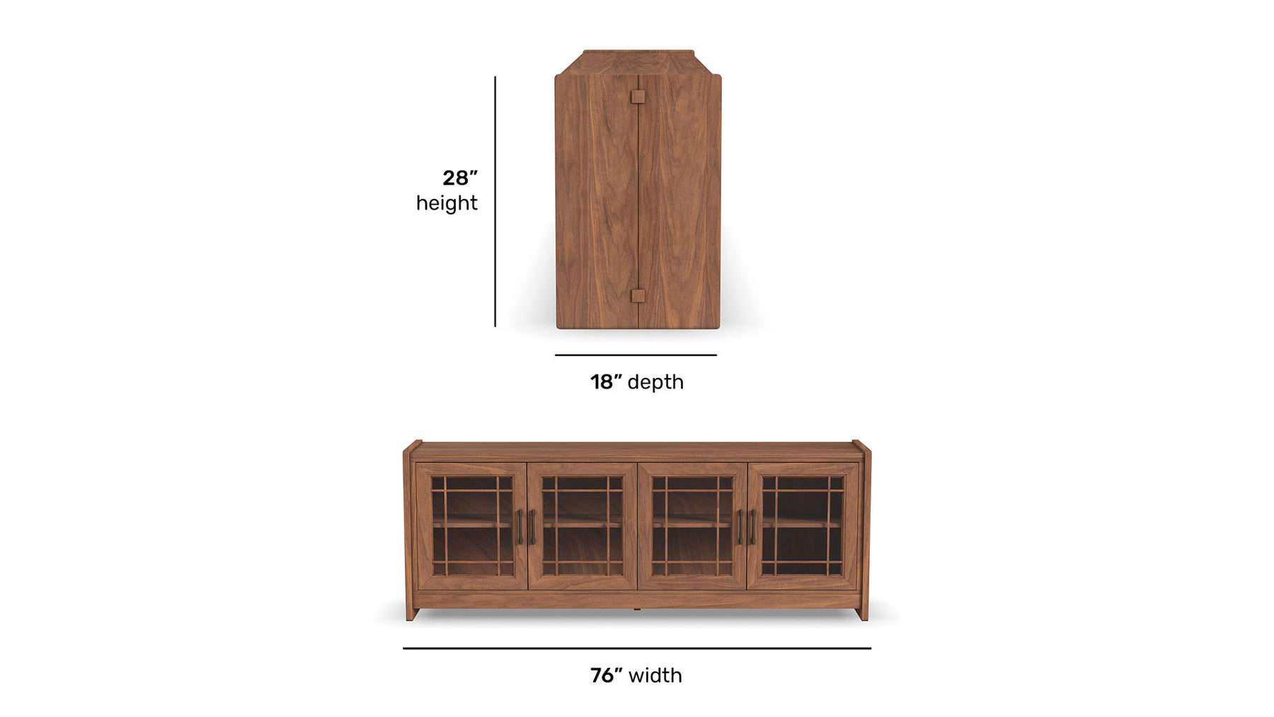 76-Inch Taliesin Walnut TV Stand | Gallery Furniture