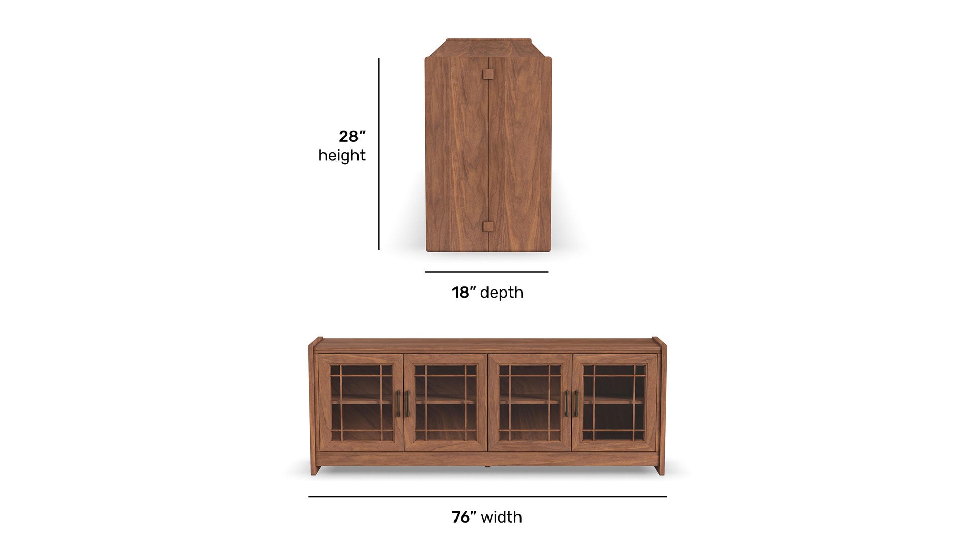 76-Inch Taliesin Walnut TV Stand | Gallery Furniture
