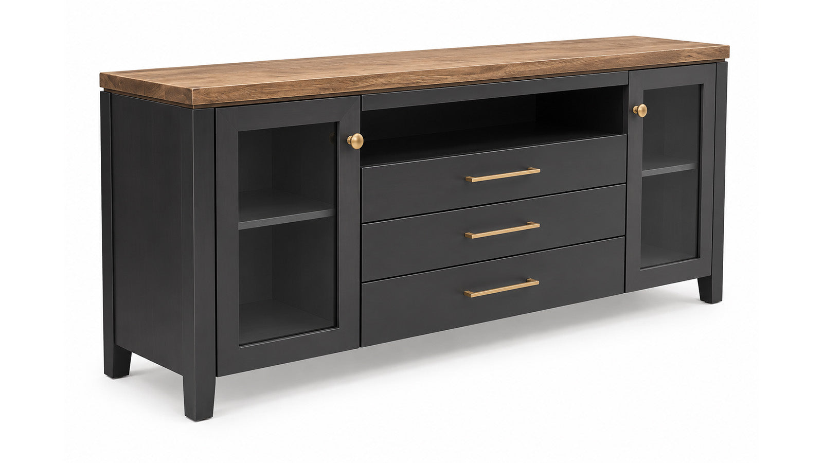 Uptown Toffee Amish Solid Wood Entertainment Stand