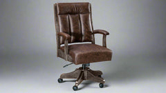 BOB TIMBERLAKE SMOKE LEATHER OFFICE CHAIR