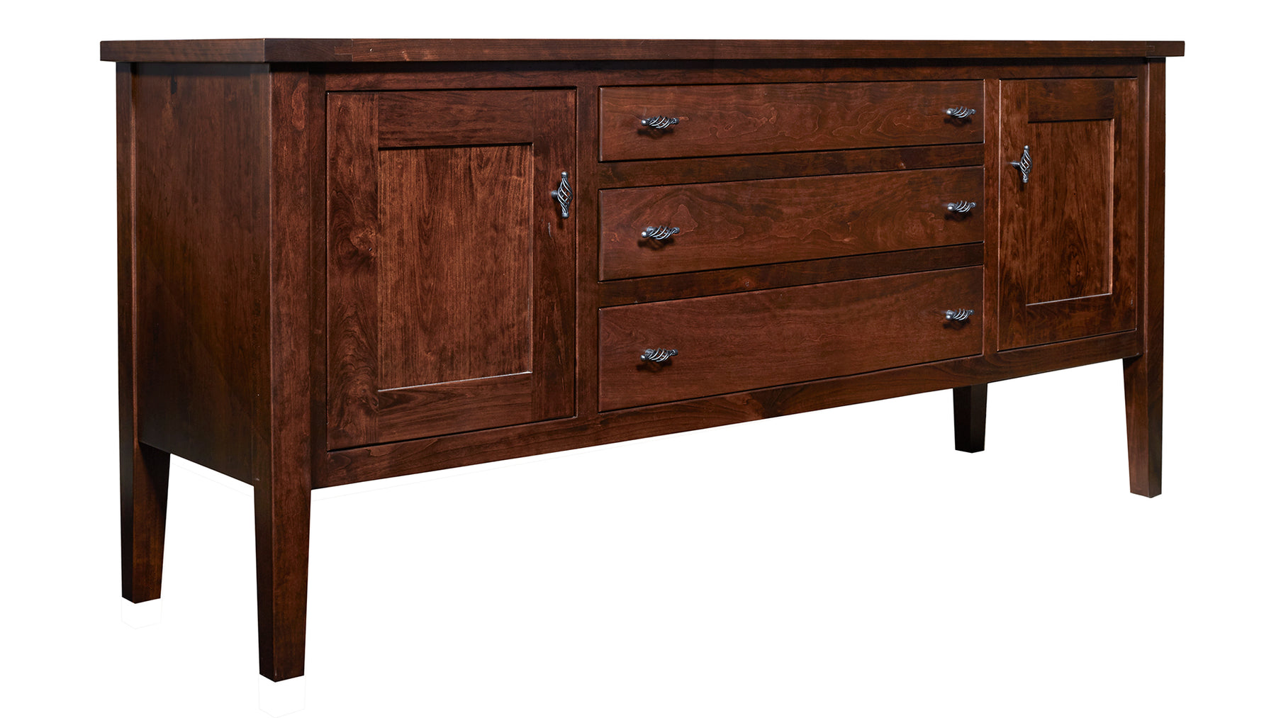 Williamsburg 77" Solid Black Cherry Wood Sideboard