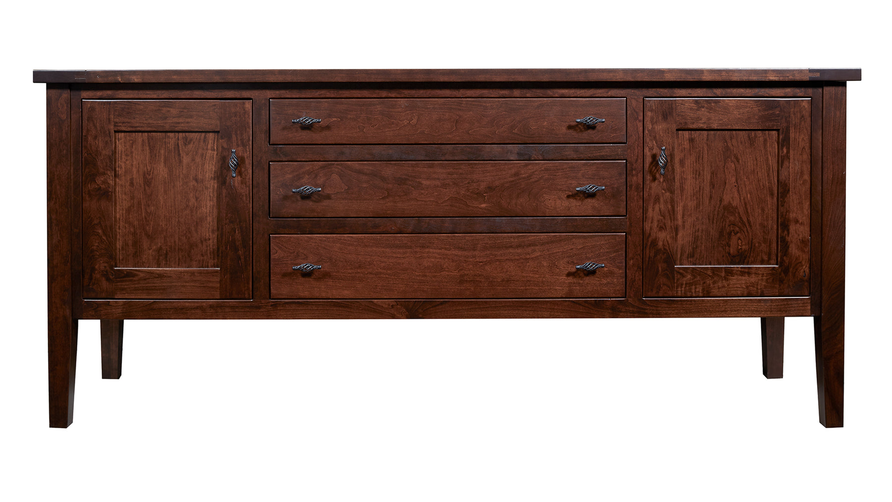 Williamsburg 77" Solid Black Cherry Wood Sideboard