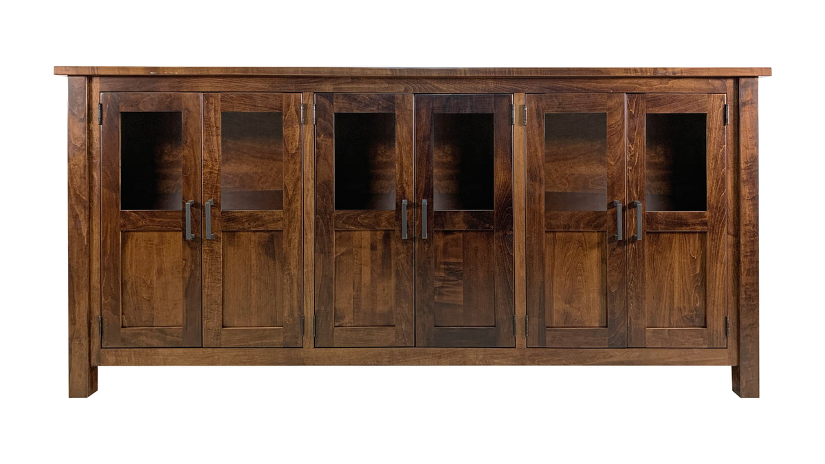 London 82" Solid Black Cherry Storage Buffet