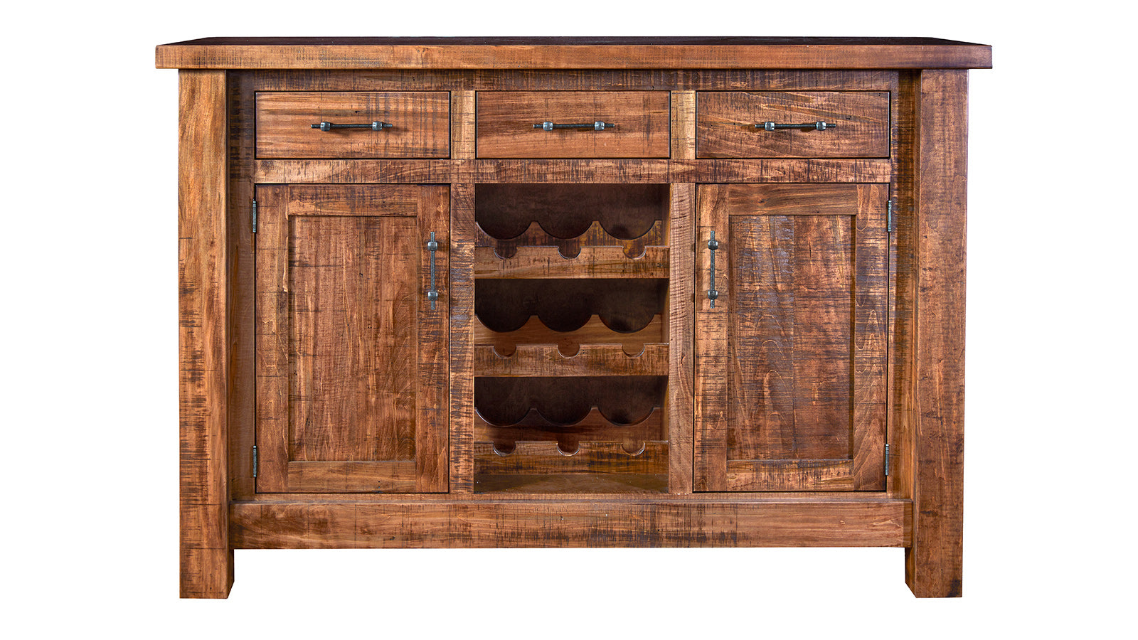 Houston 60" Amish Ruff Sawn Maple Wine Storage Sideboard | Made in USA | Gallery Furniture