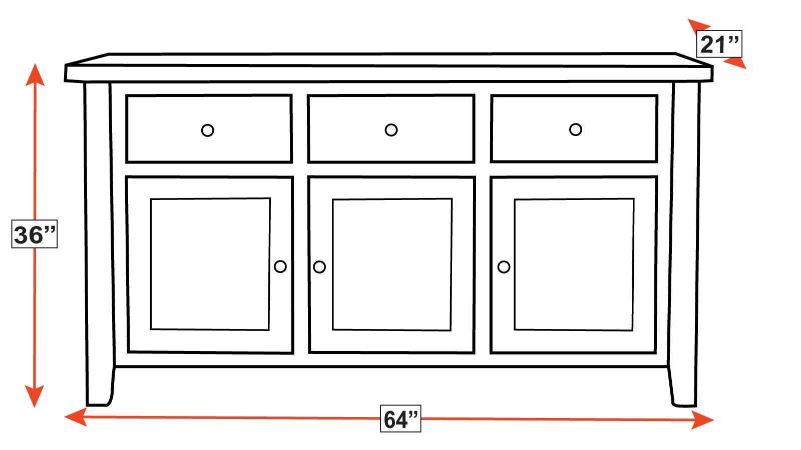 San Antonio 64” Sideboard