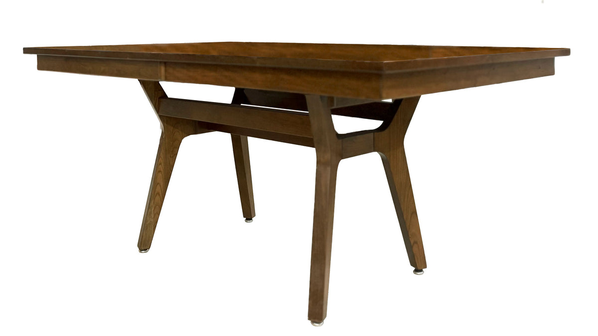 Windsor Solid Walnut Modified Pedestal Base 66" Expandable Dining Table w/ 2 12in Storable Leaves