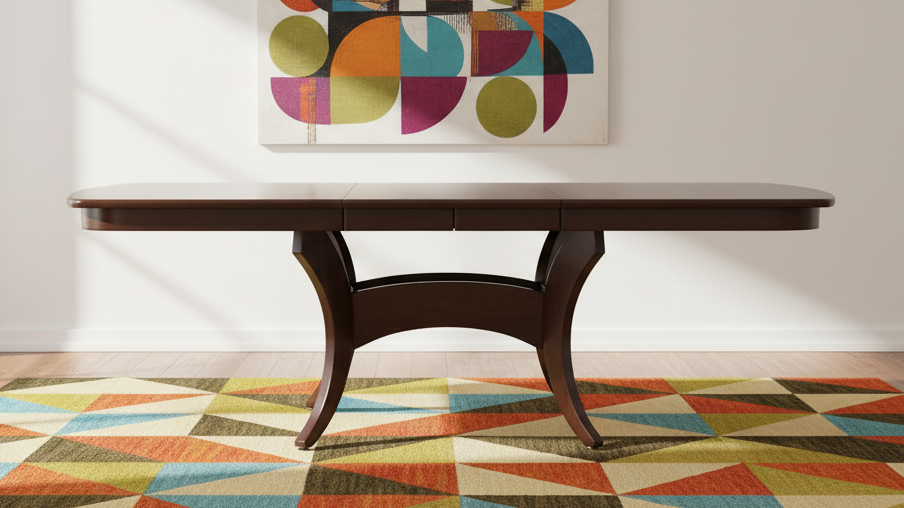 Galveston Solid Maple Wood Asbury Stain Expandable Dining Table