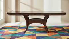 Galveston Solid Maple Wood Asbury Stain Expandable Dining Table