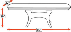 Galveston Solid Maple Wood Asbury Stain Expandable Dining Table