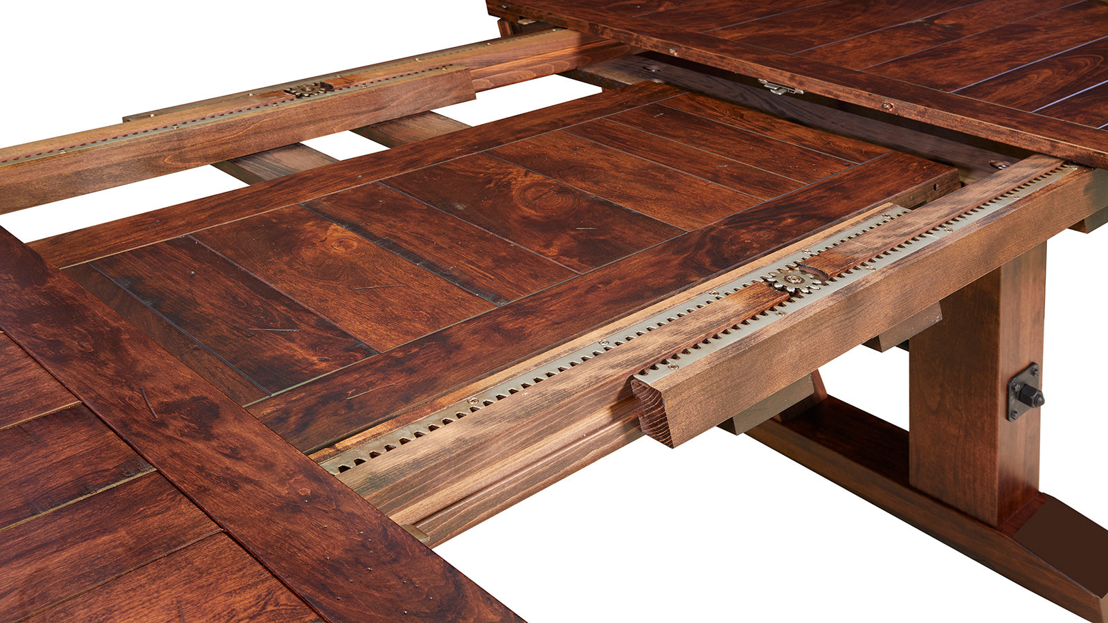 Mesa de comedor extensible Crosby de madera maciza de cerezo negro, 72"-90"