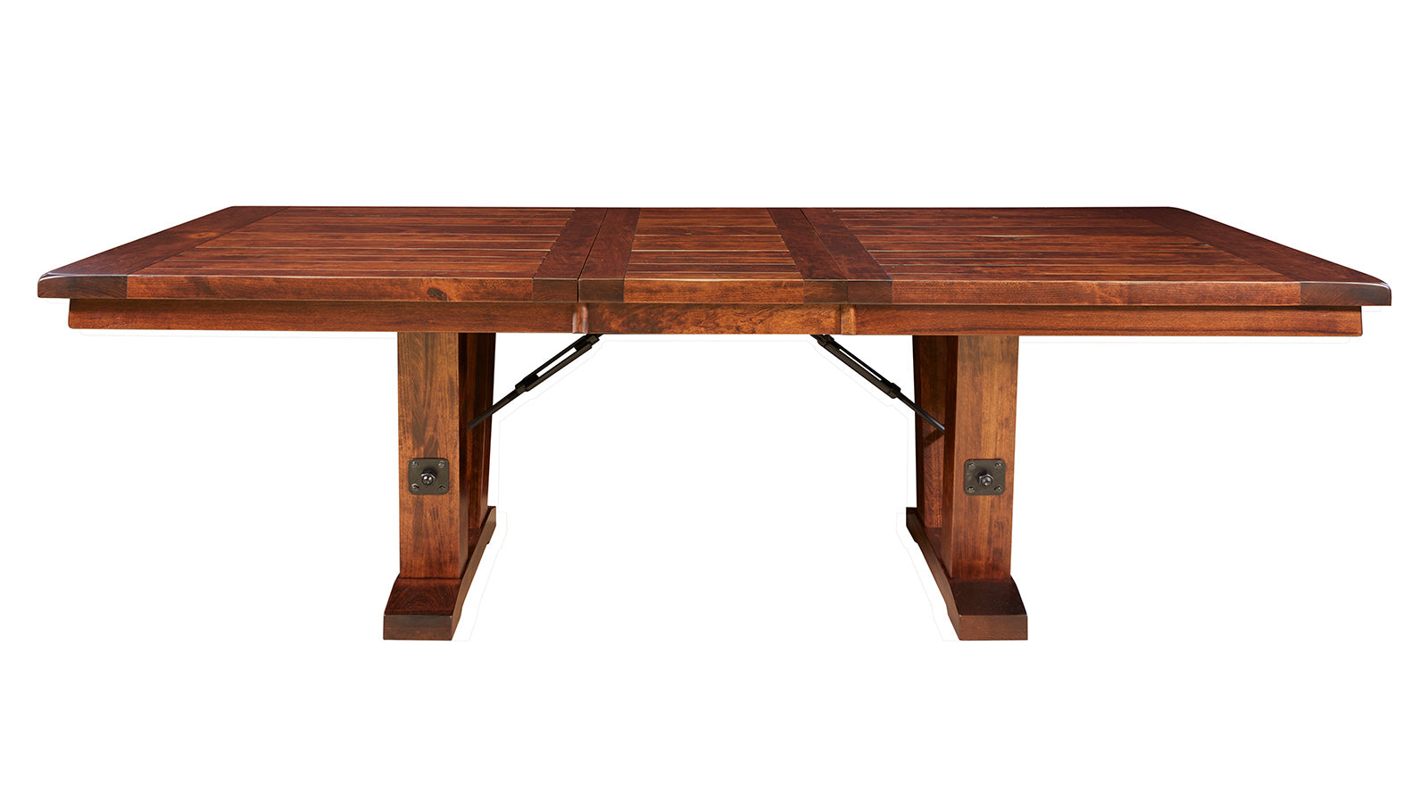 Mesa de comedor extensible Crosby de madera maciza de cerezo negro, 72"-90"
