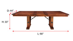 Mesa de comedor extensible Crosby de madera maciza de cerezo negro, 72"-90"