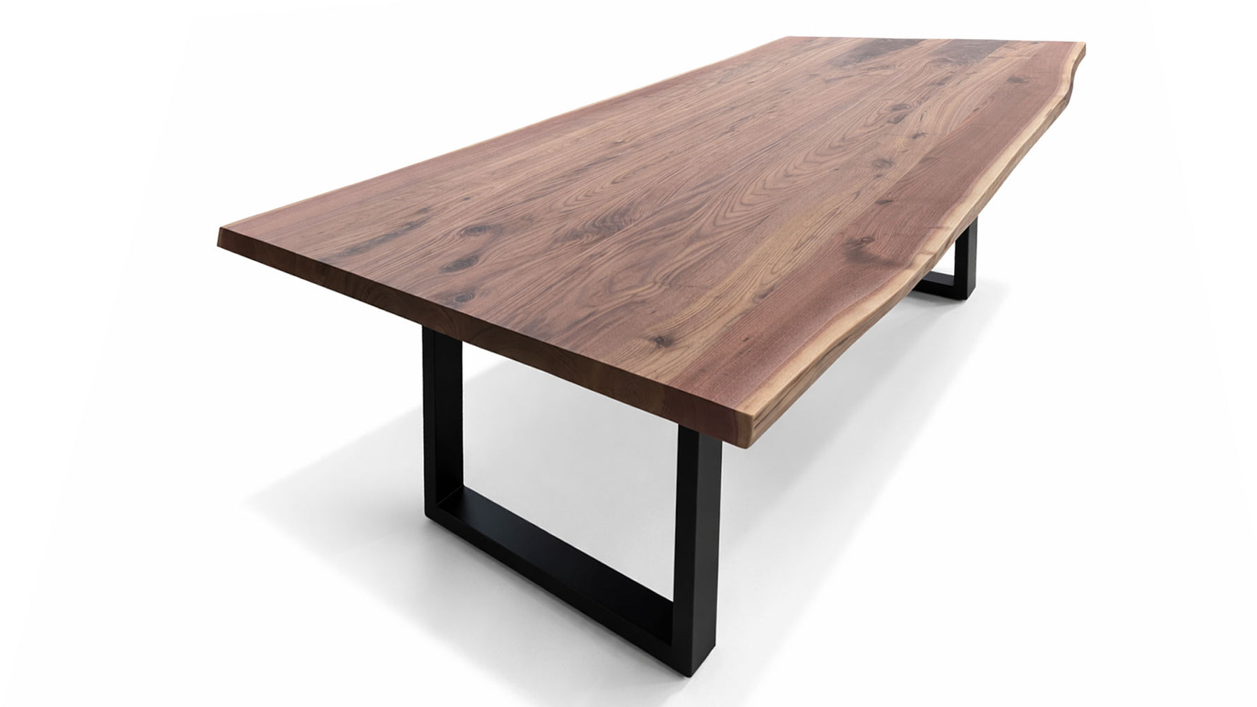 84" Live Edge Solid Black Walnut Slab Dining Table