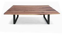84" Live Edge Solid Black Walnut Slab Dining Table