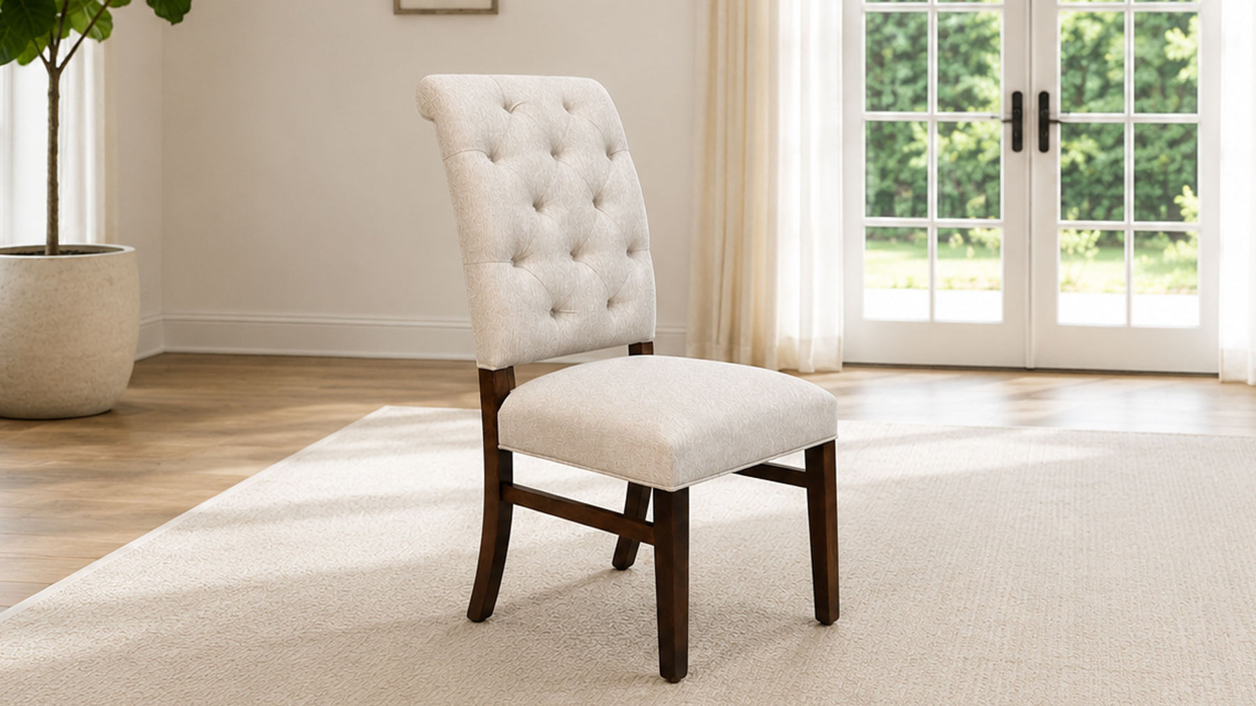 Milan Diamond Tufted Upholstered Dining Chair | Amish Made | Gallery Furniture