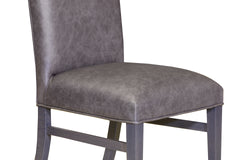 Axis Slate Solid Maple Top Grain Leather Upholstered Dining Side Chair