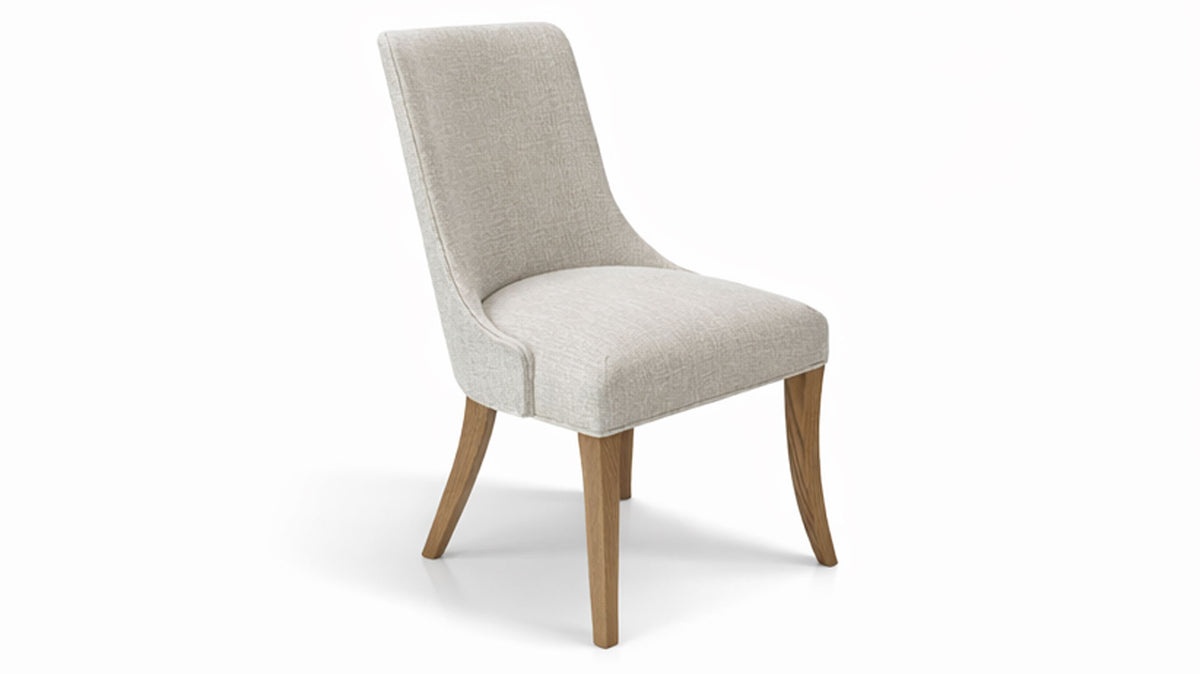Bow River Solid Oak Wood Upholstered Side Dining Chair