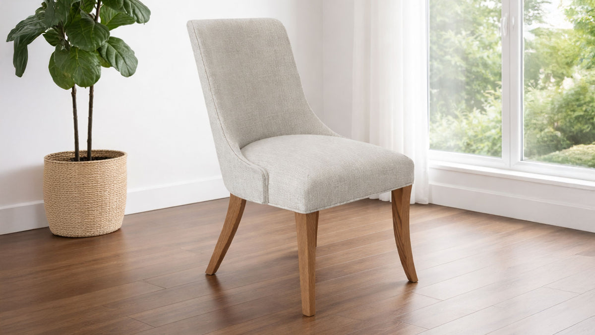 Bow River Solid Oak Wood Upholstered Side Dining Chair