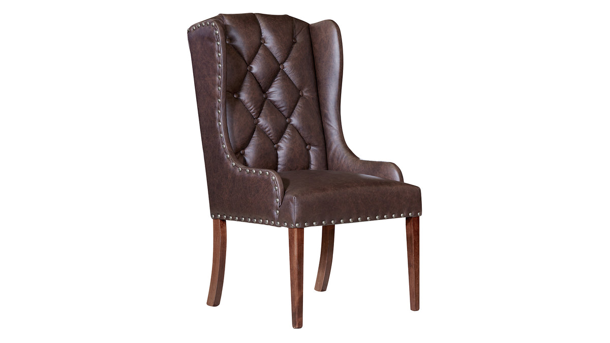 Silla de comedor tapizada en piel Texas
