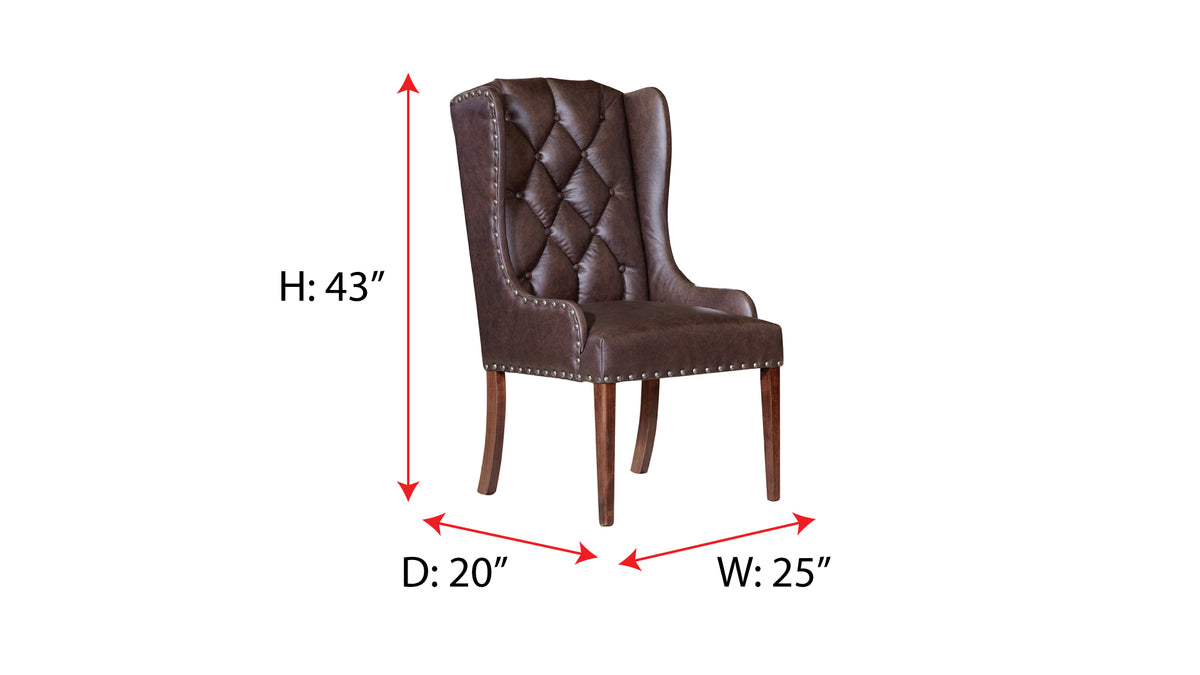 Silla de comedor tapizada en piel Texas