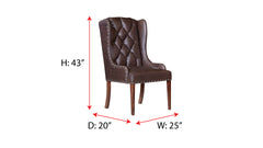 Silla de comedor tapizada en piel Texas
