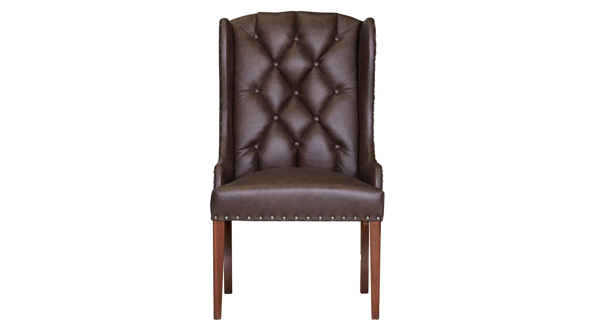Silla de comedor tapizada en piel Texas