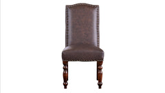 Silla auxiliar de comedor tapizada en cuero de grano superior de arce macizo Kennedy Texas