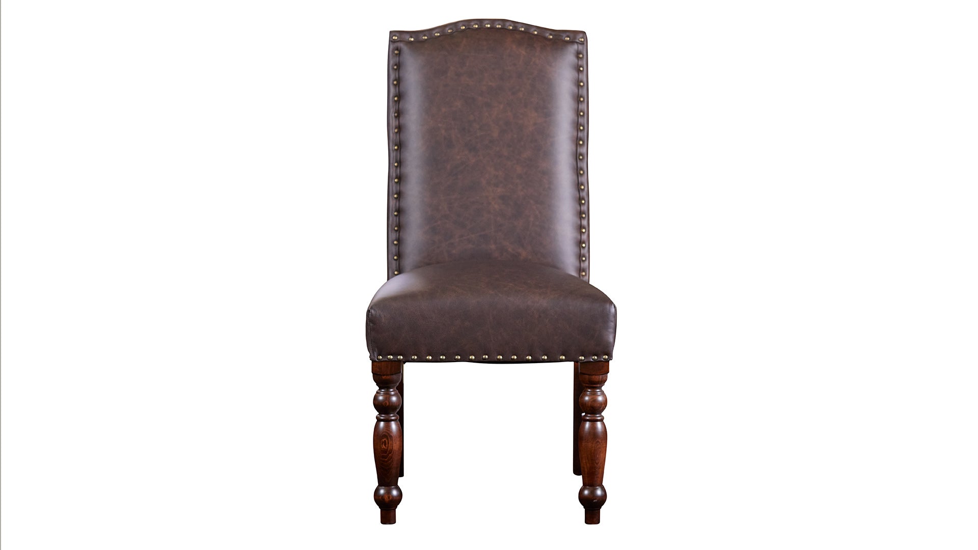 Silla auxiliar de comedor tapizada en cuero de grano superior de arce macizo Kennedy Texas