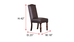 Silla auxiliar de comedor tapizada en cuero de grano superior de arce macizo Kennedy Texas