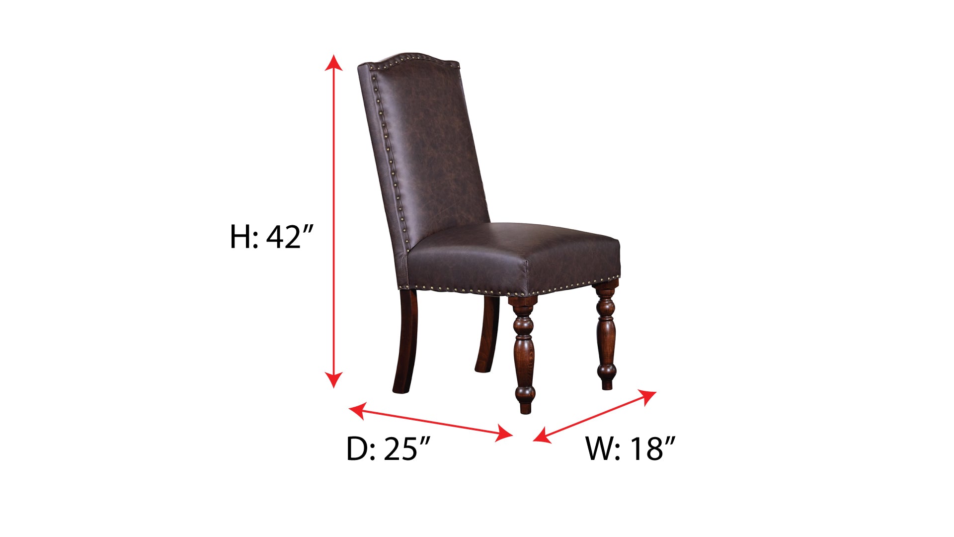 Silla auxiliar de comedor tapizada en cuero de grano superior de arce macizo Kennedy Texas