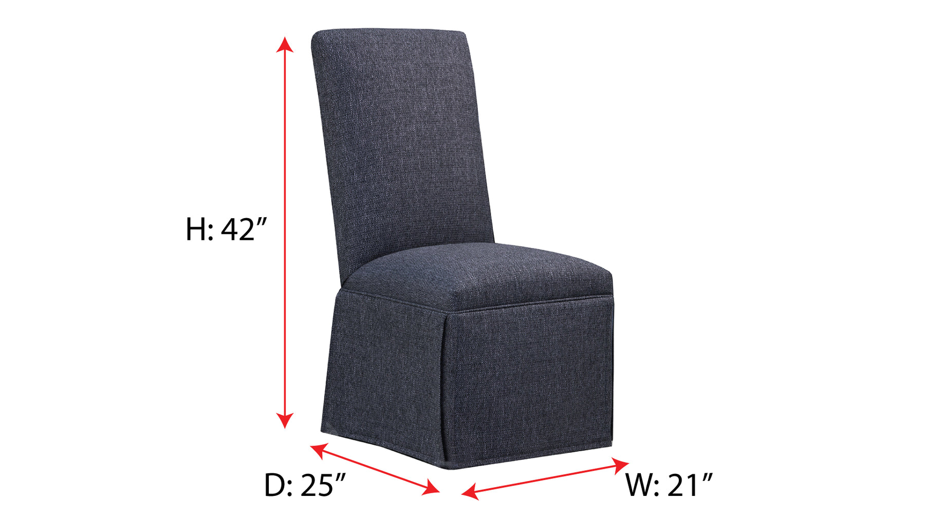 Hampton Charcoal Skirted Dining Chair