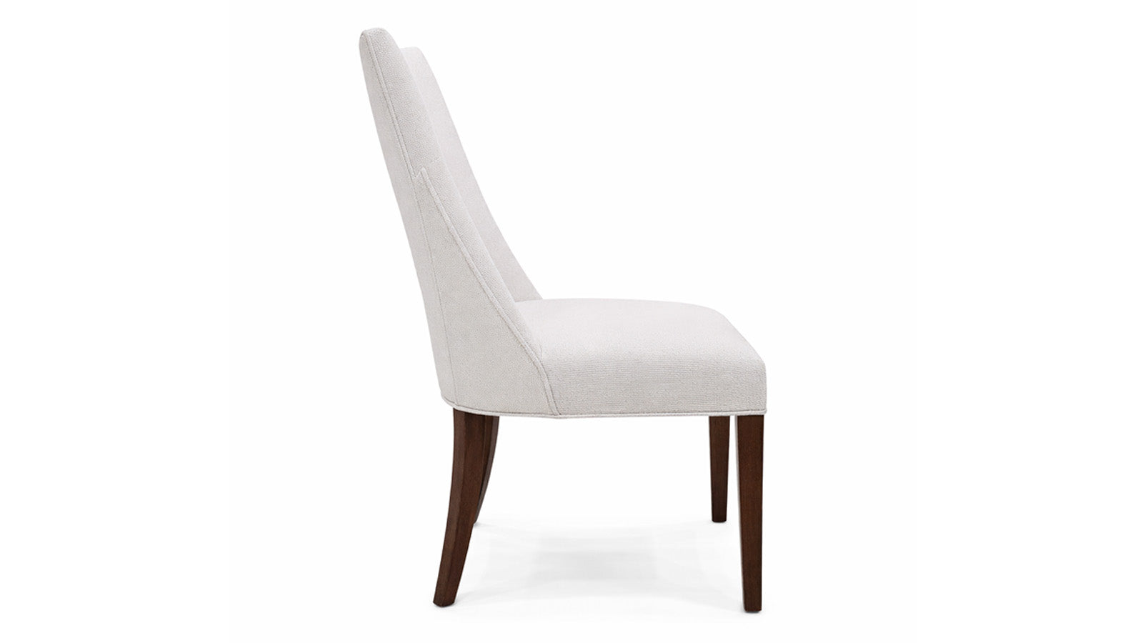 White chair with wooden legs on a white background