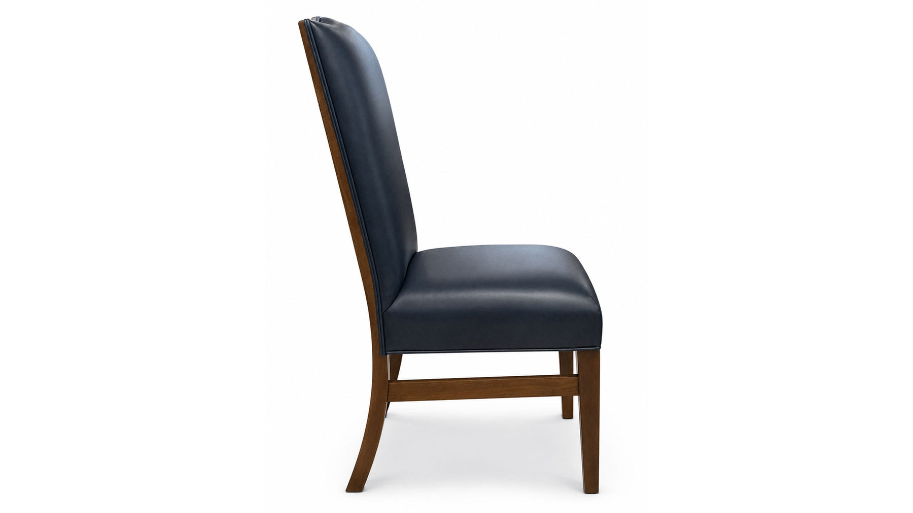 Bow River Oceanic Blue Top Grain Leather Solid Maple Wood Side Chair