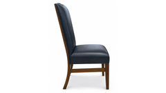 Bow River Oceanic Blue Top Grain Leather Solid Maple Wood Side Chair