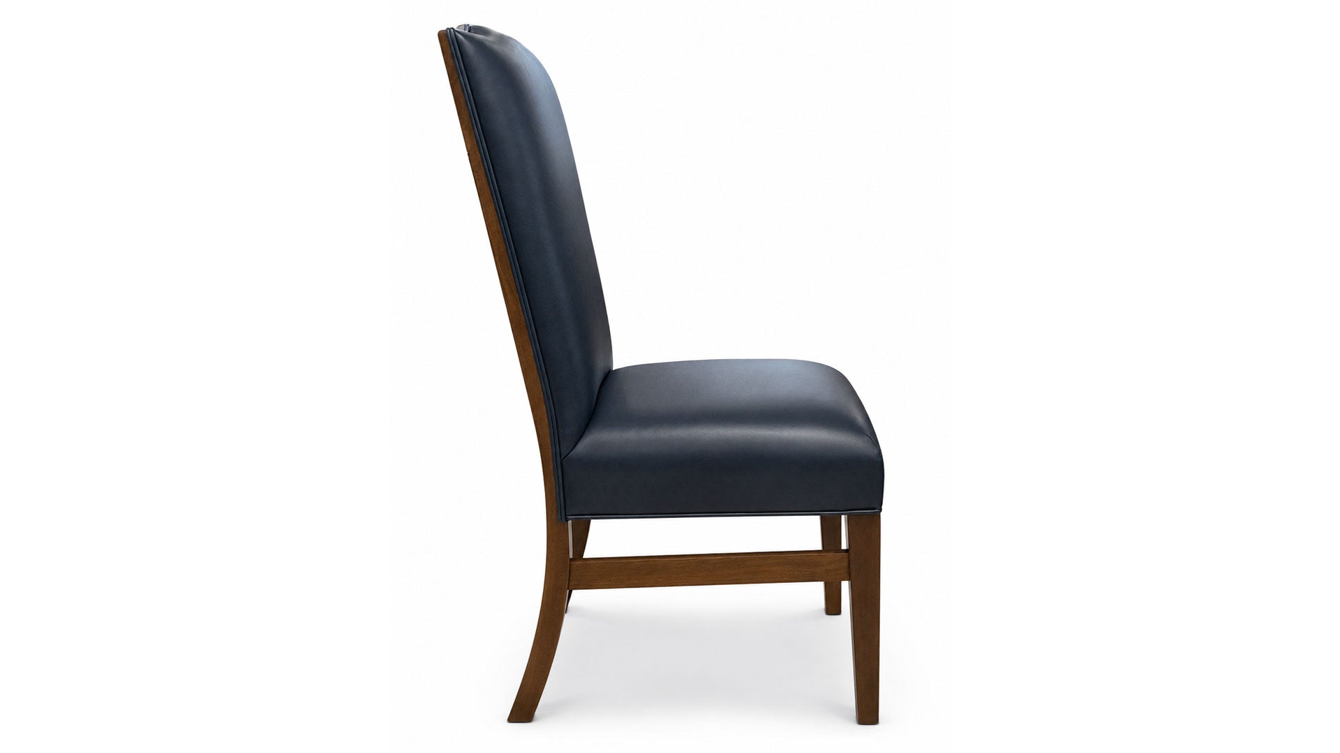 Bow River Oceanic Blue Top Grain Leather Solid Maple Wood Side Chair