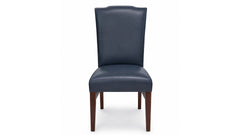 Bow River Oceanic Blue Top Grain Leather Solid Maple Wood Side Chair