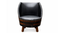 Swivel Barrel Back Leather Chair
