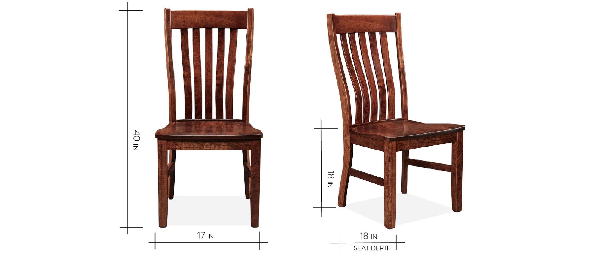 Elkhart Solid Black Cherry Dining Side Chair