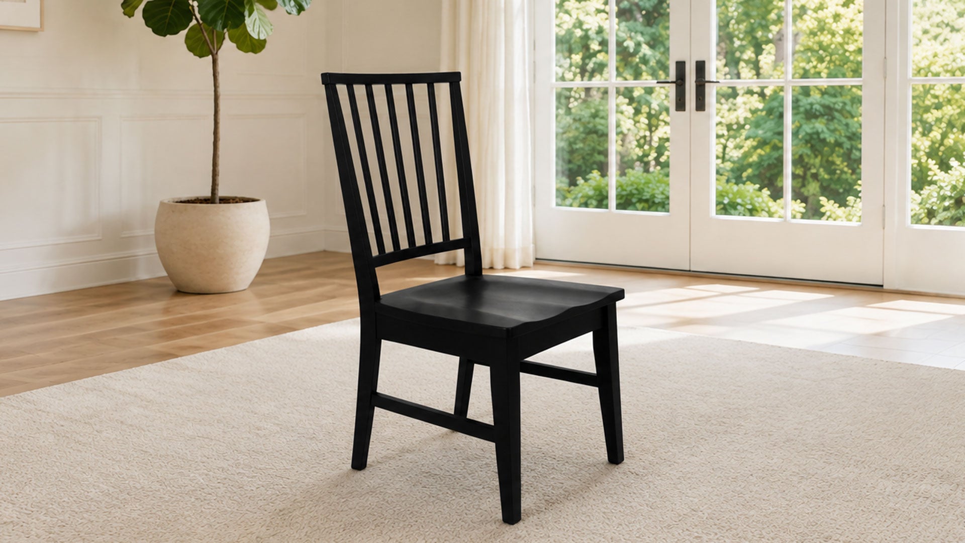 Evans Onyx Solid Wood Dining Side Chair | Amish Made | Gallery Furniture
