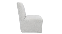Sandstone Performance Fabric Dining Chair with Rolling Casters