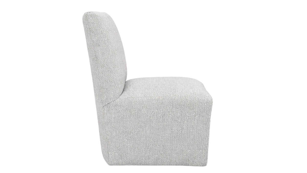 Sandstone Performance Fabric Dining Chair with Rolling Casters