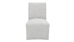 Sandstone Performance Fabric Dining Chair with Rolling Casters
