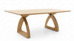 Mesa con patas de caballete Sydney, 122 cm x 213 cm - Mesa de comedor de arce macizo - Fabricada en Estados Unidos