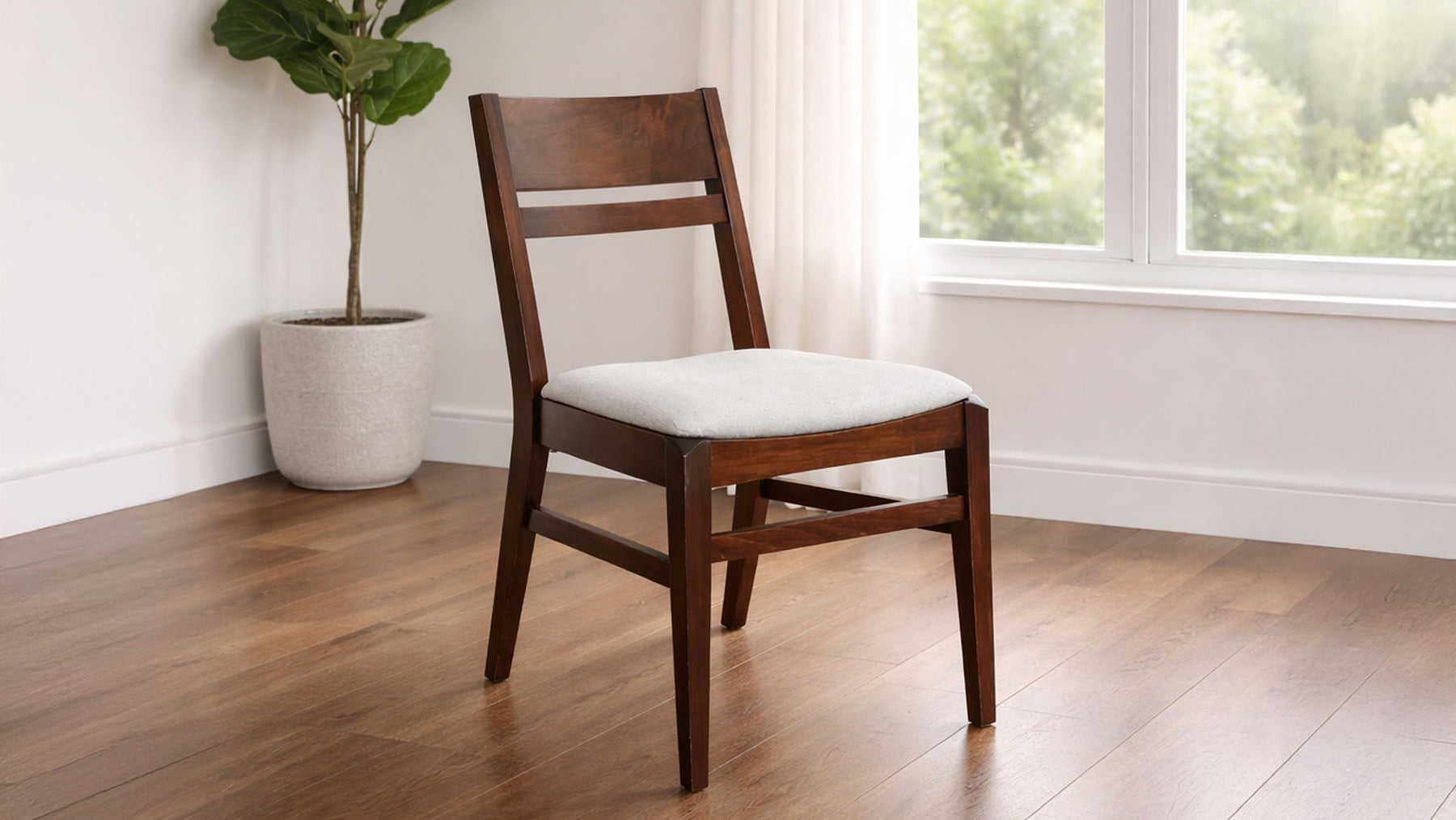Carter Solid Maple Wood Upholstered Side Dining Chair