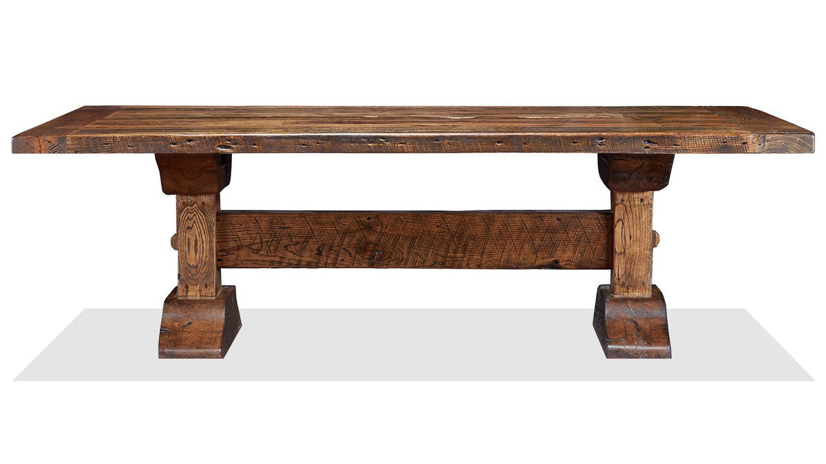 Mesa de comedor Lexington de 96 pulgadas de roble recuperado de granero