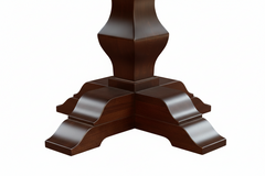 Wooden pedestal base on a white background