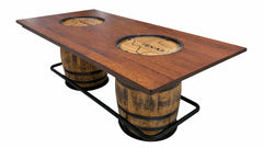 Mesa bar con botellas de whisky Texas Double Barrel - Madera maciza elaborada por los amish - Fabricada en EE. UU.
