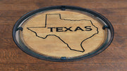 Texas Double Barrel Whiskey Counter Table - Amish Crafted Solid Wood - Made in USA