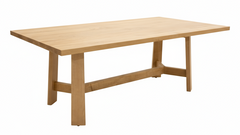 Mesa de comedor con caballetes de madera maciza de arce de 84 pulgadas de Tucson